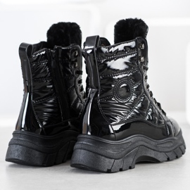 SHELOVET Trappeurs matelassés à la mode noir 1