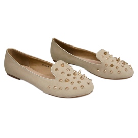 Ballerines Avec Clous Y271 Pointes Beiges 1