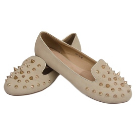 Ballerines Avec Clous Y271 Pointes Beiges 2