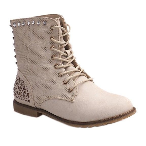 Bottines Ajourées Richement Décorées 67526 Beige 1