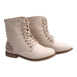 Bottines Ajourées Richement Décorées 67526 Beige 2