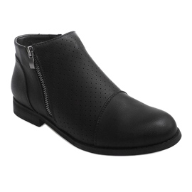 Bottines ajourées avec fermeture éclair H197 Noir 2