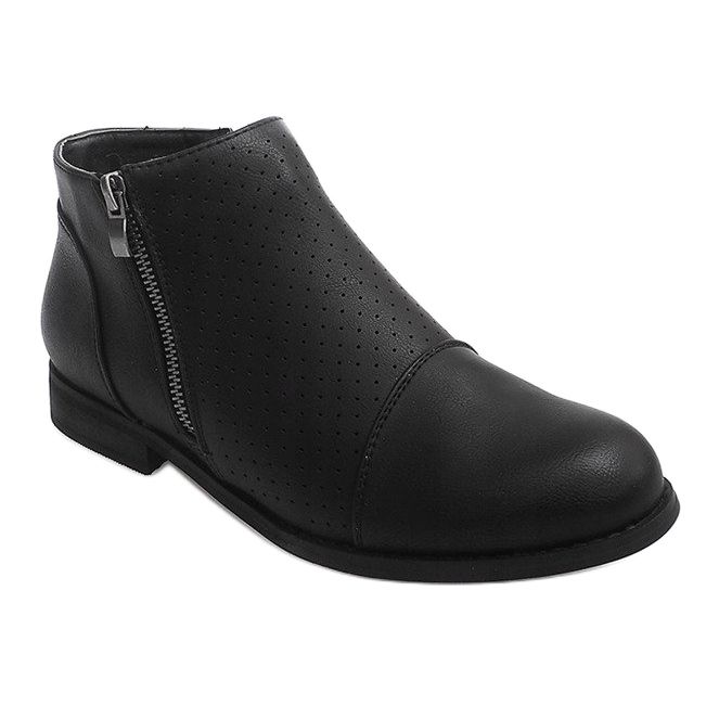 Bottines ajourées avec fermeture éclair H197 Noir le noir 2