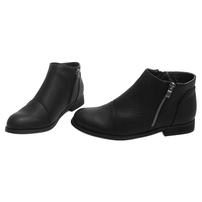 Bottines ajourées avec fermeture éclair H197 Noir le noir 1