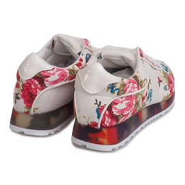 Baskets De Sport Avec Fleurs BL282 Blanc blanche multicolore 1