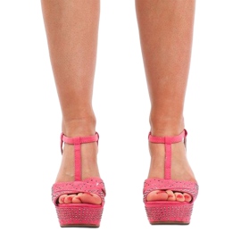 Sandales Compensées F6078 Rose 2