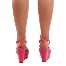 Sandales Compensées F6078 Rose 1