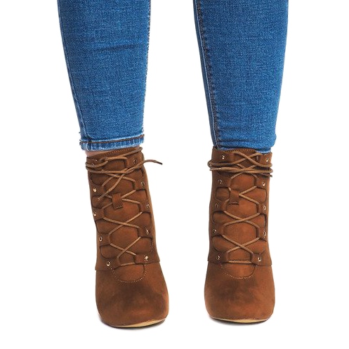 Bottines À Talons Hauts H253 Camel brun 2