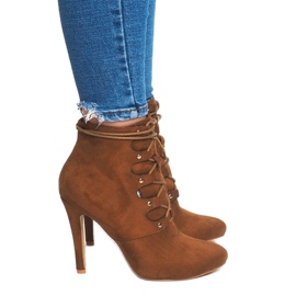 Bottines À Talons Hauts H253 Camel brun 3