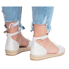 Espadrilles en argent avec fleurs LL6271 3
