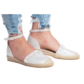 Espadrilles en argent avec fleurs LL6271 2