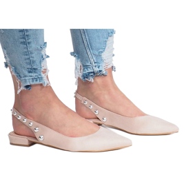 Ballerines beiges avec clous F-3650 2