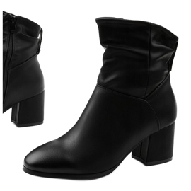 Bottines Rhodes noires en éco-cuir avec fermeture éclair le noir 1 Bottines Rhodes noires en éco-cuir avec fermeture éclair le noir 1
