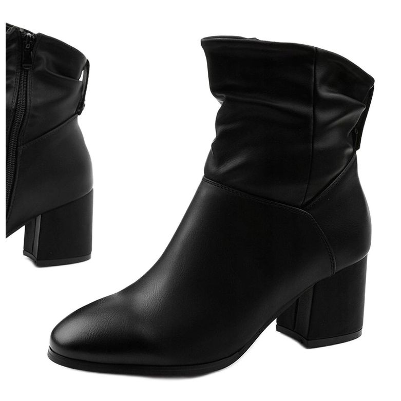 Bottines Rhodes noires en éco-cuir avec fermeture éclair 1