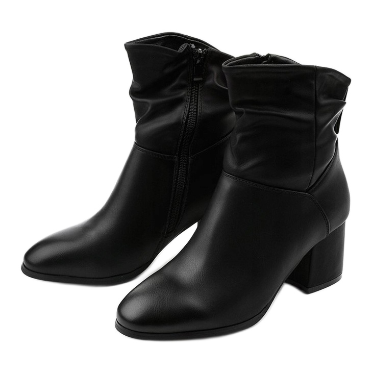 Bottines Rhodes noires en éco-cuir avec fermeture éclair le noir 2 Bottines Rhodes noires en éco-cuir avec fermeture éclair le noir 2