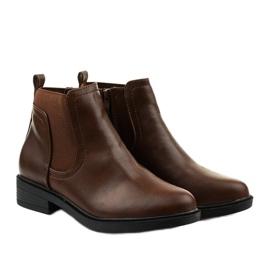 Bottines plates Merriva en similicuir marron brun 3