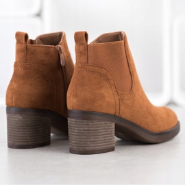 Seastar Bottines à talons en daim brun jaune 2