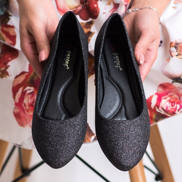 Seastar Ballerines pailletées le noir argent 1