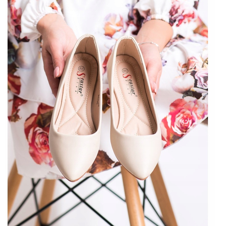 Seastar Ballerines en cuir écologique beiges 1