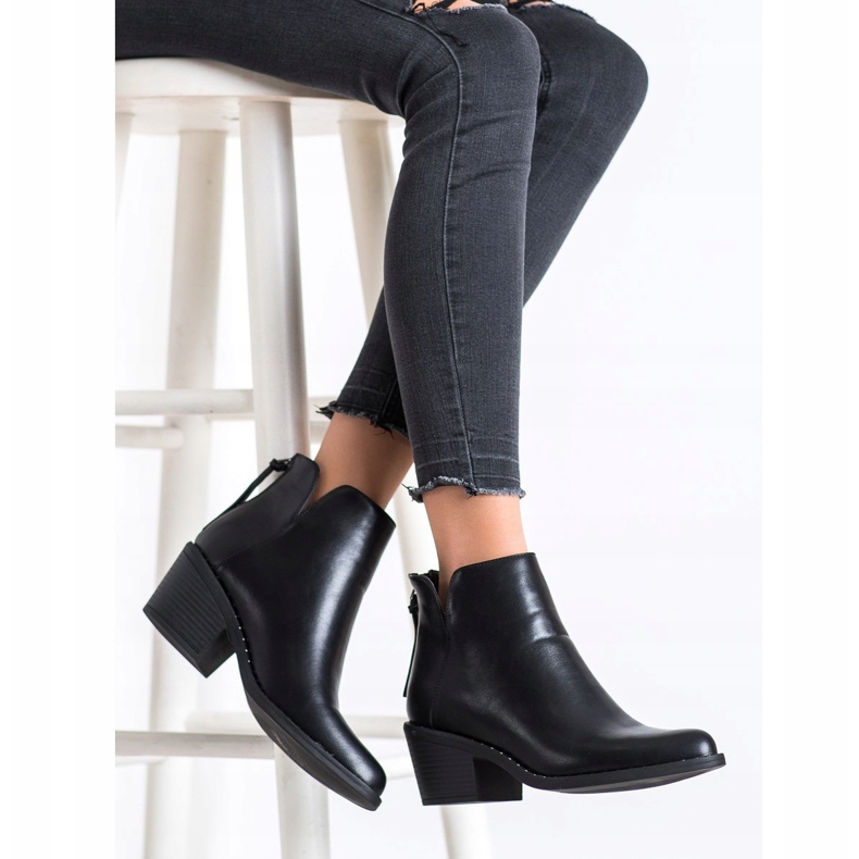 Kayla Bottes confortables en éco-cuir le noir 1