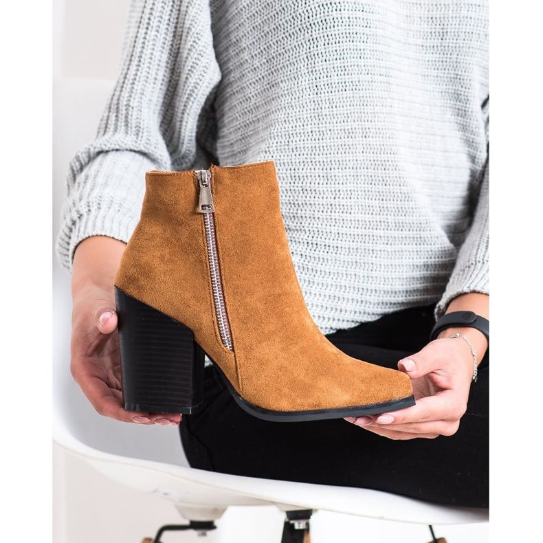 Marquiz Bottes chaudes avec une fermeture éclair décorative beige jaune 1