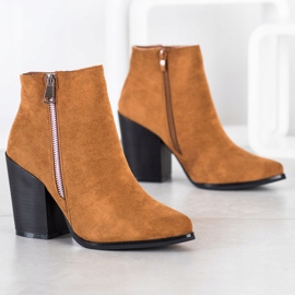 Marquiz Bottes chaudes avec une fermeture éclair décorative beige jaune 2