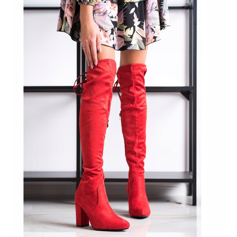 Wilady bottines hautes sur un poteau rouge 1 Wilady bottines hautes sur un poteau rouge 1