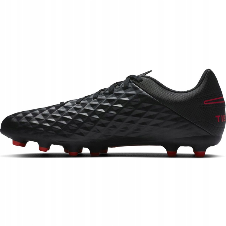 Chaussures de football Nike Tiempo Legend 8 Club FG / MG M AT6107 060 noir, rouge, noir/argenté le noir 2