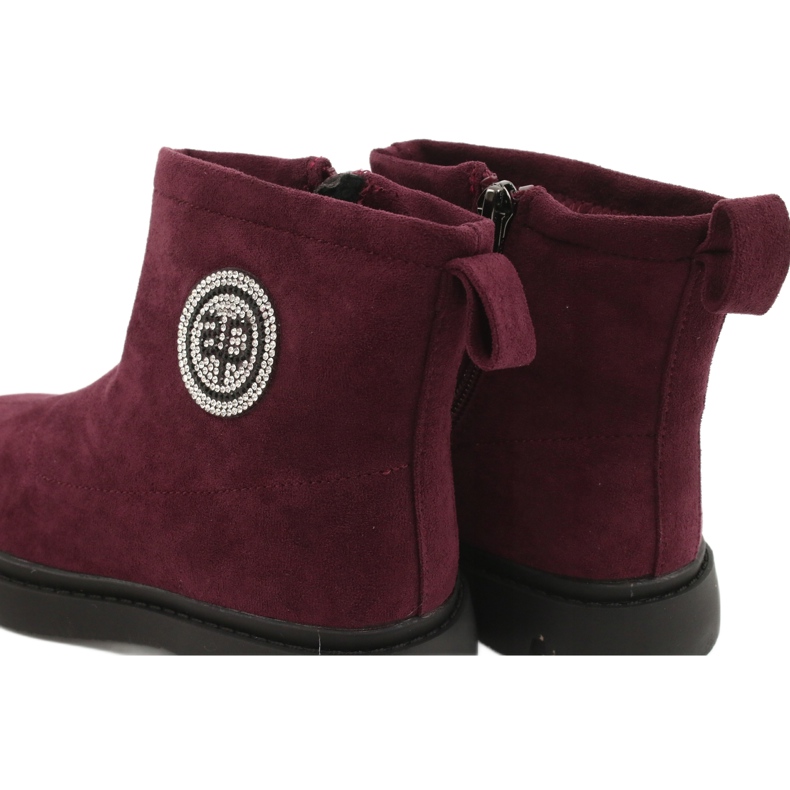 Apawwa Bottines Chaudes Enfant Bordeaux Alvin noir rouge 5