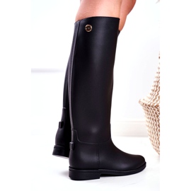 SEA Bottes de pluie noires pour femmes sous le genou Bottes d'équitation noires Drizzle 2