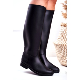 SEA Bottes de pluie noires pour femmes sous le genou Bottes d'équitation noires Drizzle 1