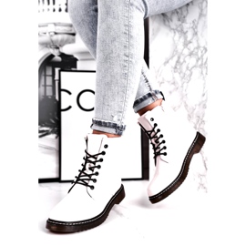 Evento Bottes pour femmes, bottes blanches verni 20BT35-3001 2