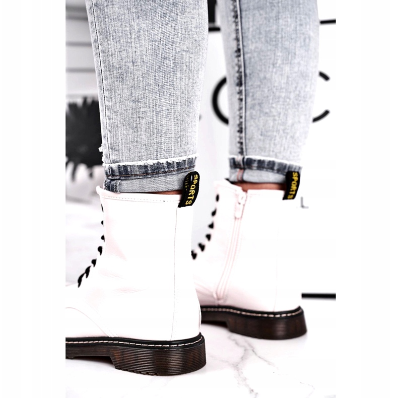 Evento Bottes pour femmes, bottes blanches verni 20BT35-3001 3