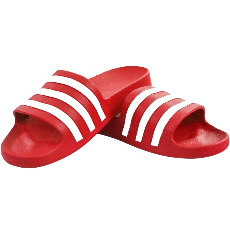 Chaussons Adidas Adilette Aqua rouges F35540 blanc 1