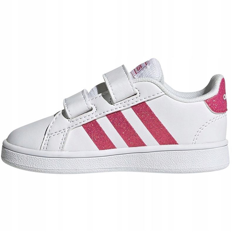 Chaussures pour filles adidas Grand Court blanc et rose EG3815 blanche 1