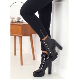 Bottines compensées noires laquées 0-369 Noir le noir 1