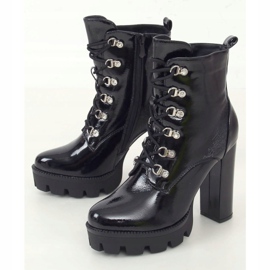 Bottines compensées noires laquées 0-369 Noir le noir 3