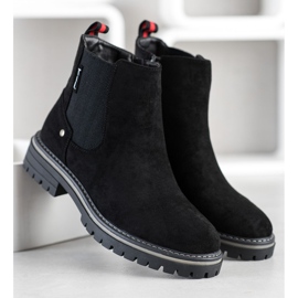 J. Star Bottes en daim confortables le noir 1