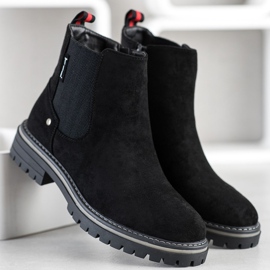 J. Star Bottes en daim confortables le noir 5