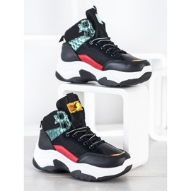 SHELOVET Baskets colorées noir multicolore 1