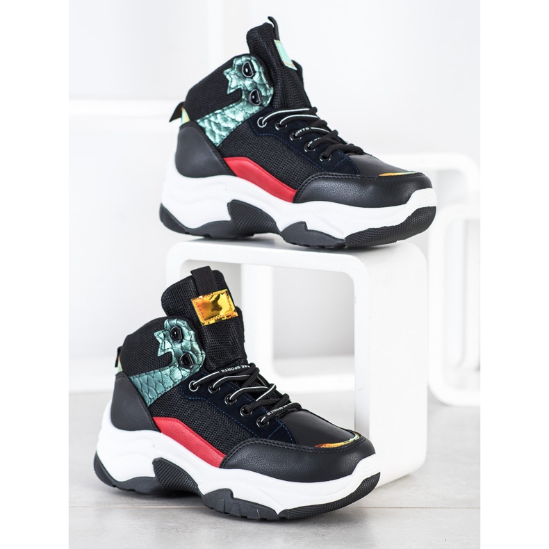 SHELOVET Baskets colorées noir multicolore 1