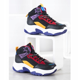 SHELOVET Baskets colorées noir multicolore 2