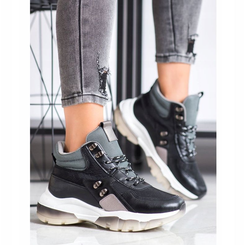 SHELOVET Baskets mode noires le noir multicolore 1