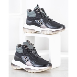 SHELOVET Baskets mode noires le noir multicolore 3