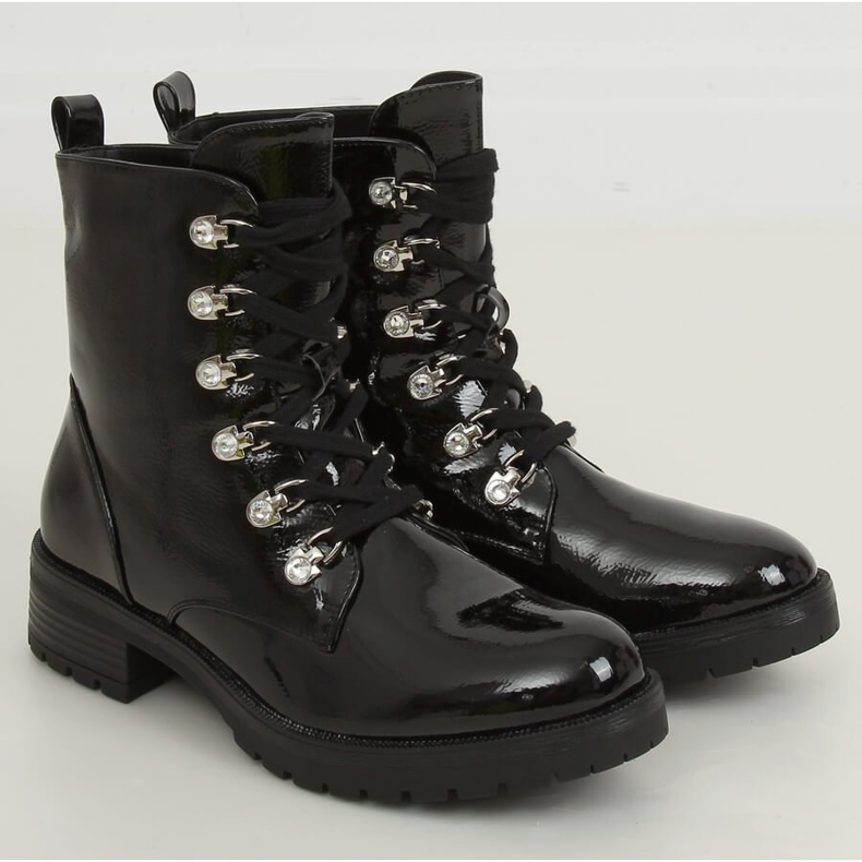 Boots laquées noires 7982-PA Noir le noir 1
