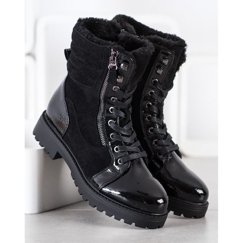 SHELOVET Trappeurs élégants avec réchauffement le noir 1 SHELOVET Trappeurs élégants avec réchauffement le noir 1