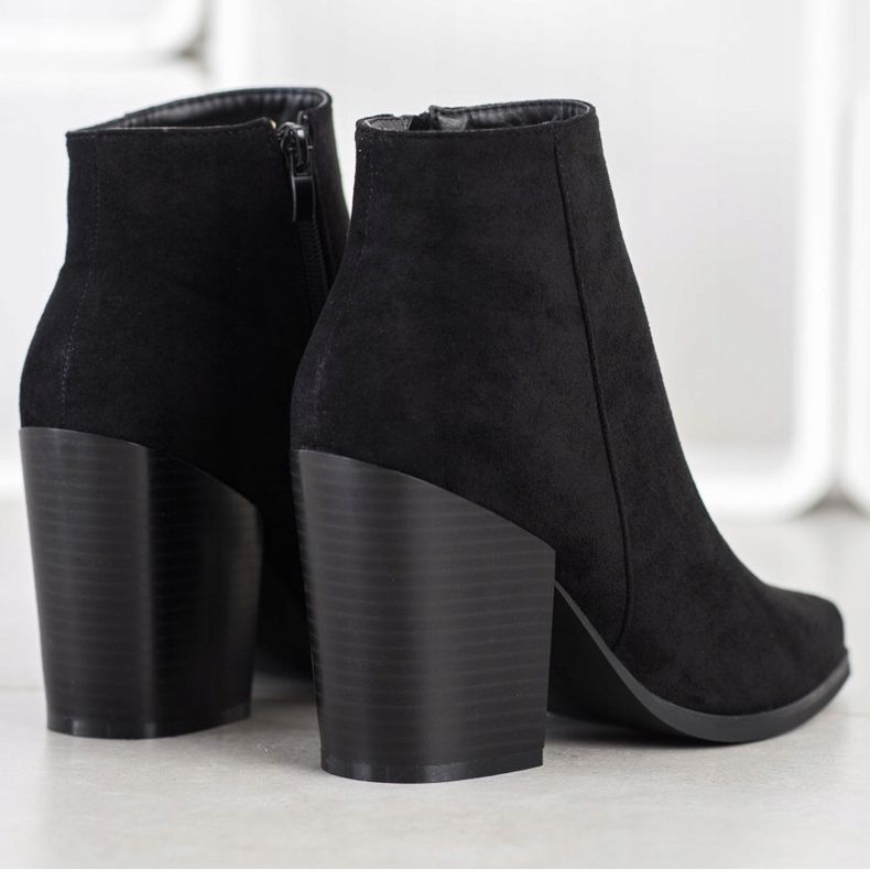 Super Me Bottes noires sur un poste large le noir 1