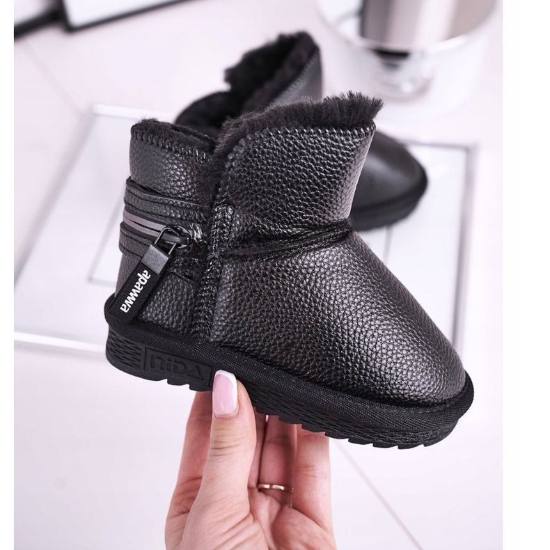 Apawwa Bottes de neige chaudes noires pour enfants Let It Snow le noir 2 Apawwa Bottes de neige chaudes noires pour enfants Let It Snow le noir 2