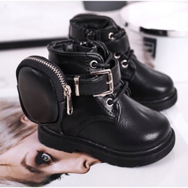 FRROCK Bottes d'hiver avec un sac de rein Twinkle noir 2