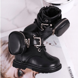 FRROCK Bottes d'hiver avec un sac de rein Twinkle noir 3